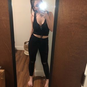 American Eagle tie front shirt